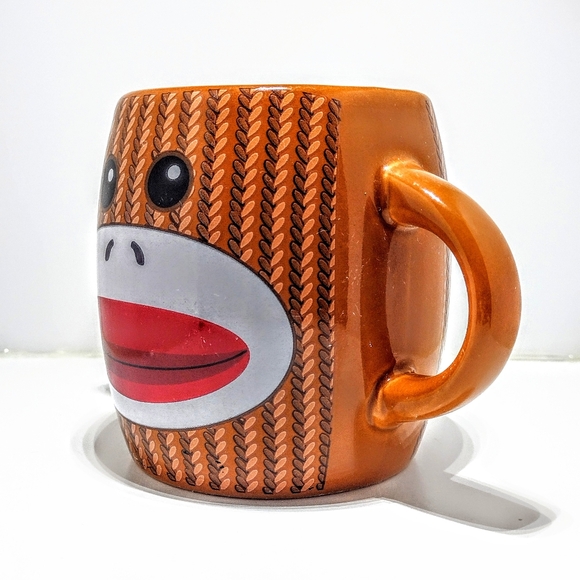 Sock Monkey Coffee Mug by Galerie- Brown - Picture 4 of 6